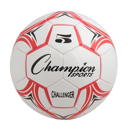 Champion Sports Challenger Series Soccer Ball, Red & White - Size 5 CH5RD